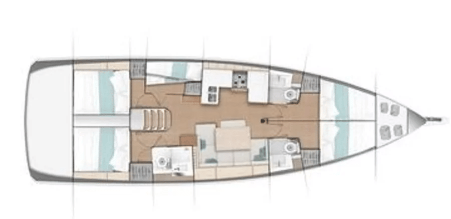 Distribución Sun Odyssey 490 Dénia Ibiza Formentera
